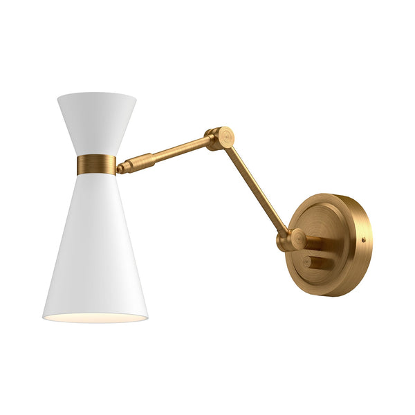 Riordon 10" One-Light Wall/Vanity Light, Aged Gold/White