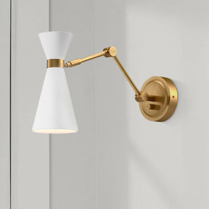 Riordon 10" One-Light Wall/Vanity Light, Aged Gold/White
