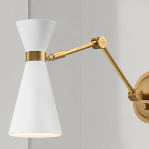 Riordon 10" One-Light Wall/Vanity Light, Aged Gold/White