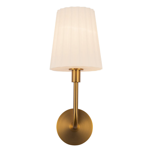 Lydian 6" One-Light Wall/Vanity Light, Aged Gold/Opal Matte Glass