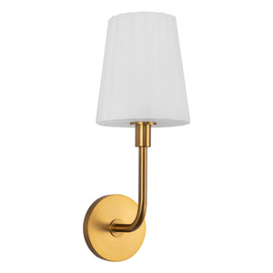 Lydian 6" One-Light Wall/Vanity Light, Aged Gold/Opal Matte Glass