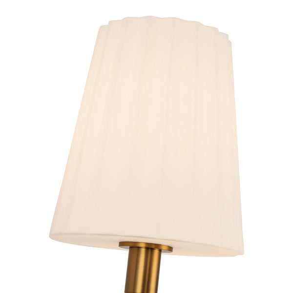 Lydian 6" One-Light Wall/Vanity Light, Aged Gold/Opal Matte Glass