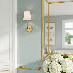Lydian 6" One-Light Wall/Vanity Light, Aged Gold/Opal Matte Glass