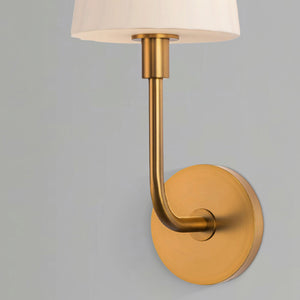 Lydian 6" One-Light Wall/Vanity Light, Aged Gold/Opal Matte Glass