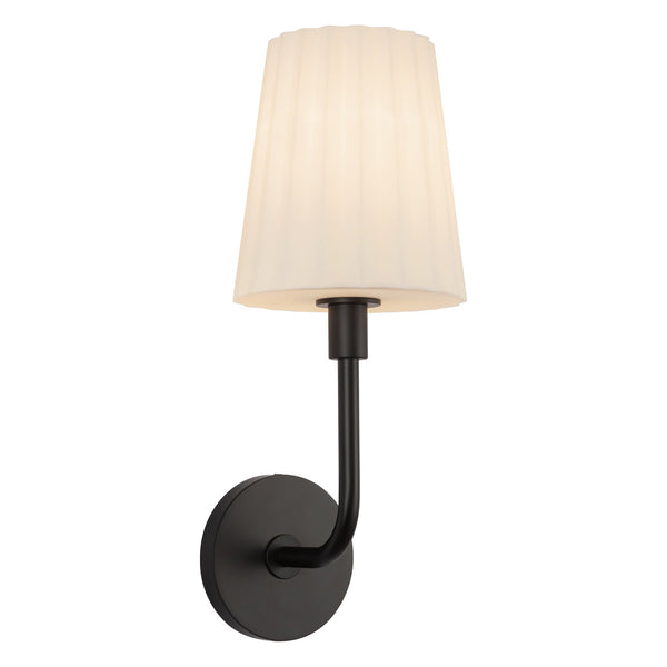 Lydian 6" One-Light Wall/Vanity Light, Matte Black/Opal Matte Glass