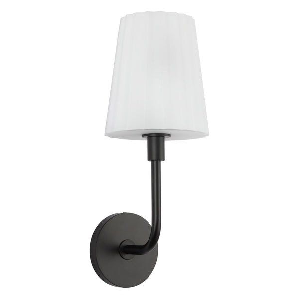Lydian 6" One-Light Wall/Vanity Light, Matte Black/Opal Matte Glass