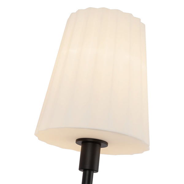 Lydian 6" One-Light Wall/Vanity Light, Matte Black/Opal Matte Glass