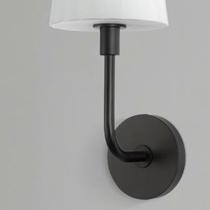 Lydian 6" One-Light Wall/Vanity Light, Matte Black/Opal Matte Glass