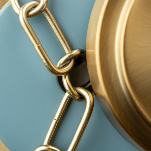 Arlo 16.25" Two Light Flush Mount, Vibrant Gold with Blue