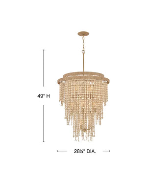 Freya 28" Thirteen Light Chandelier, Burnished Gold