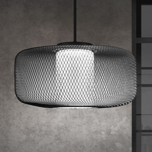 Kodo 32'' LED Pendant, Black with Clear Heritage Crystal