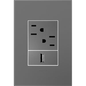 adorne® AWP1G3MG4 Magnesium One-Gang-Plus Screwless Wall Plate with Microban®