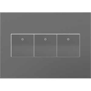 adorne® AWP3GMG4 Magnesium Three-Gang Screwless Wall Plate with Microban®