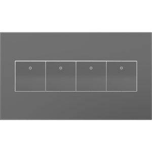 adorne® AWP4GMG4 Magnesium Four-Gang Screwless Wall Plate with Microban®
