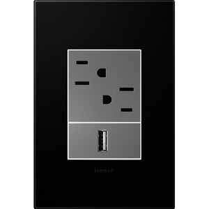adorne® AWP1G3NK4 Black Ink One-Gang-Plus Screwless Wall Plate