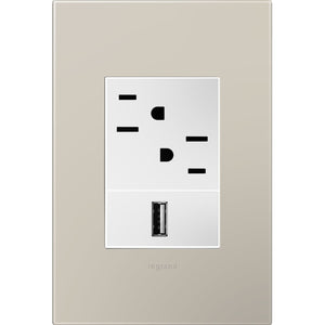 adorne® AWP1G3GG4 Greige One-Gang-Plus Screwless Wall Plate