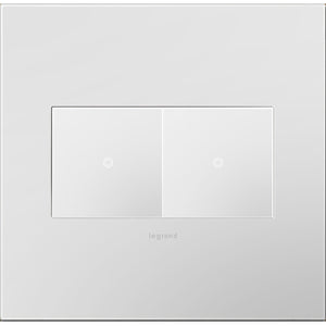 adorne® AWP2GPW4 Matte White Two-Gang Screwless Wall Plate with Microban®