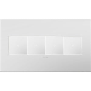 adorne® AWP4GPW4 Matte White Four-Gang Screwless Wall Plate with Microban®