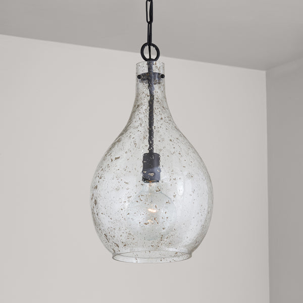 Norwood 12" One Light Pendant, Matte Black