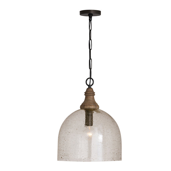 Sven 15" One Light Pendant, Grey Wash and Dark Pewter