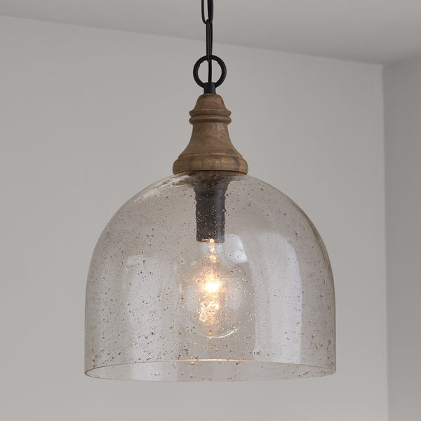 Sven 15" One Light Pendant, Grey Wash and Dark Pewter