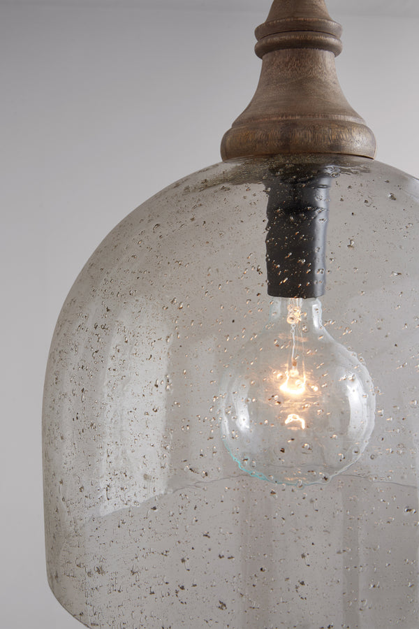 Sven 15" One Light Pendant, Grey Wash and Dark Pewter