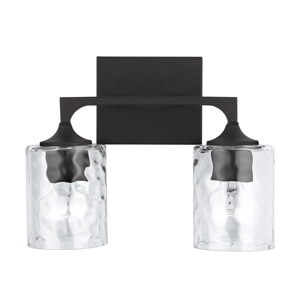 Odell 13.5" Two Light Vanity, Black Iron