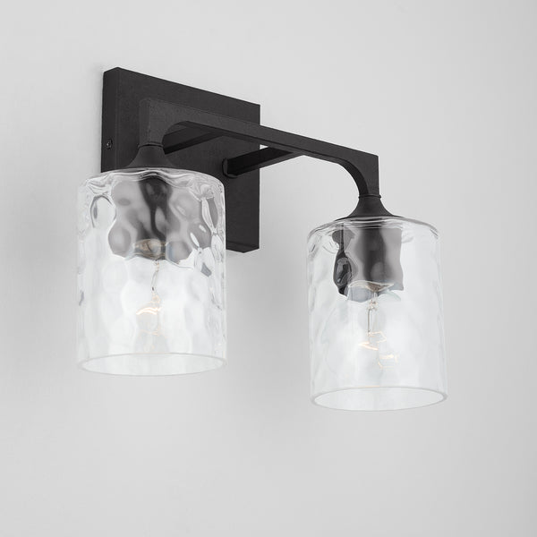 Odell 13.5" Two Light Vanity, Black Iron