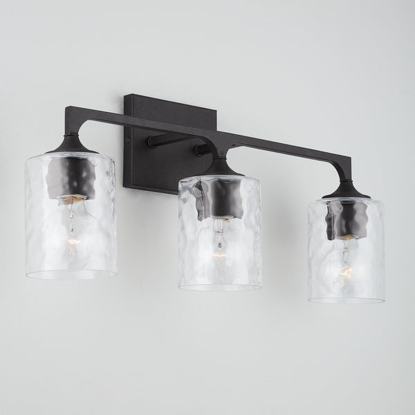 Odell 23.25" Three Light Vanity, Black Iron