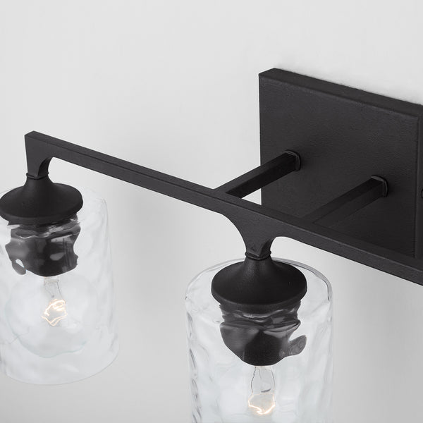 Odell 23.25" Three Light Vanity, Black Iron