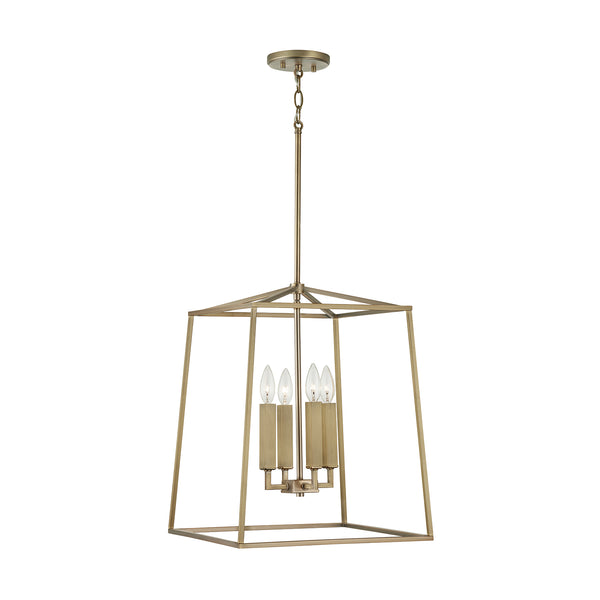 Morgan 16" Four Light Foyer, Aged Brass