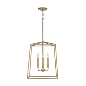 Morgan 16" Four Light Foyer, Aged Brass