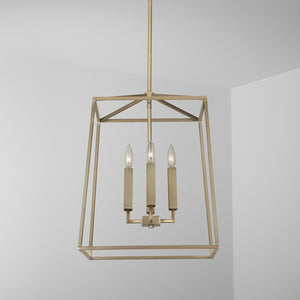 Morgan 16" Four Light Foyer, Aged Brass
