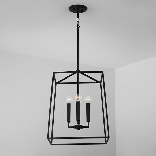 Morgan 16" Four Light Foyer, Matte Black