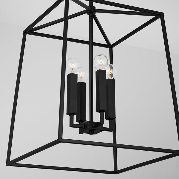 Morgan 16" Four Light Foyer, Matte Black