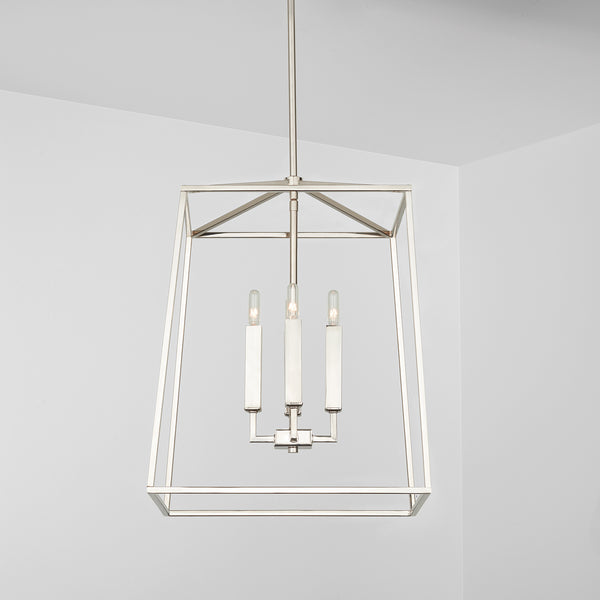 Morgan 16" Four Light Foyer, Polished Nickel