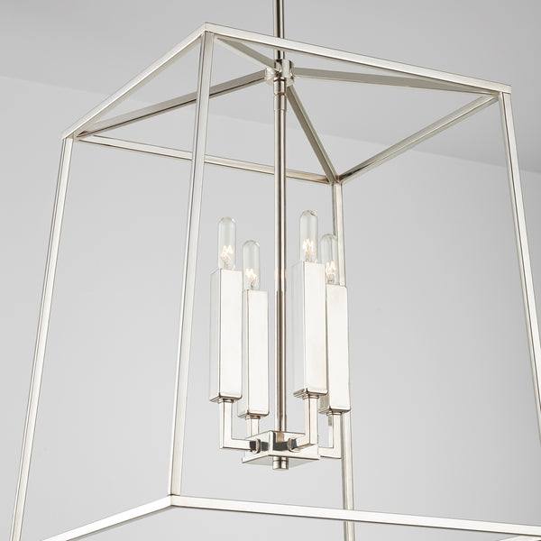 Morgan 16" Four Light Foyer, Polished Nickel