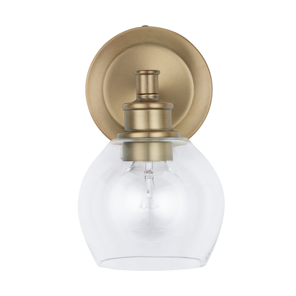 Lee 5.75" One Light Wall Sconce, Aged Brass