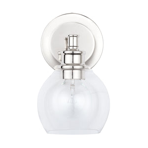 Lee 5.75" One Light Wall Sconce, Polished Nickel