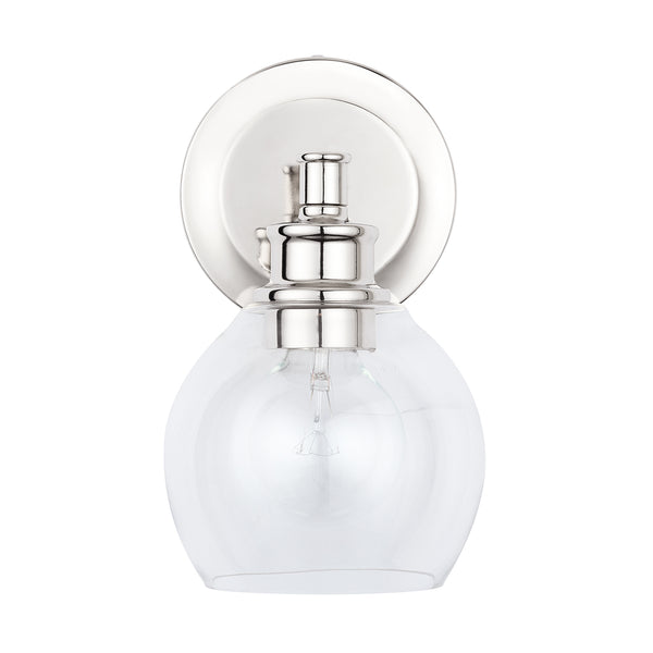 Lee 5.75" One Light Wall Sconce, Polished Nickel