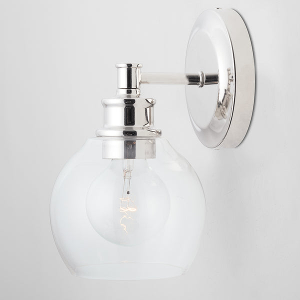 Lee 5.75" One Light Wall Sconce, Polished Nickel