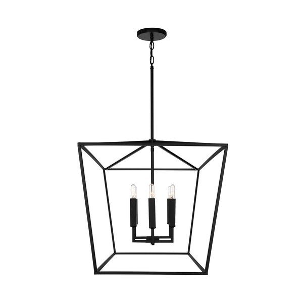 Morgan 42" Six Light Island Pendant, Matte Black