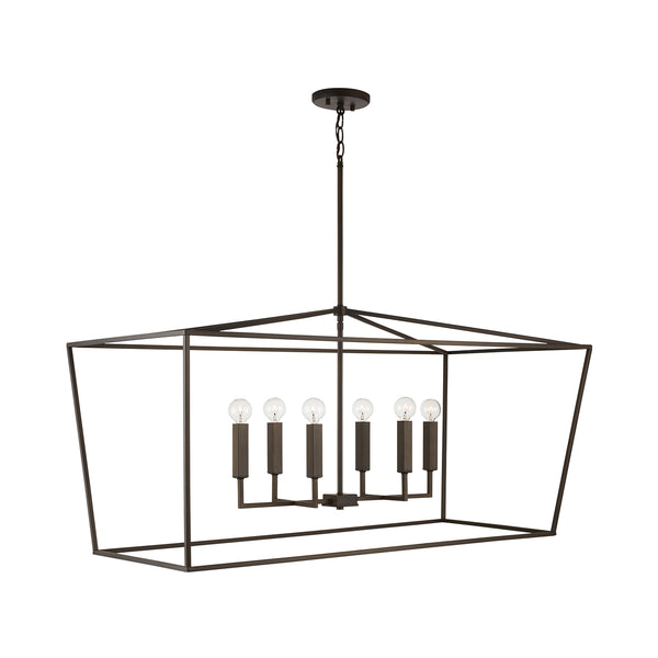 Morgan 42" Six Light Island Pendant, Oil Rubbed Bronze