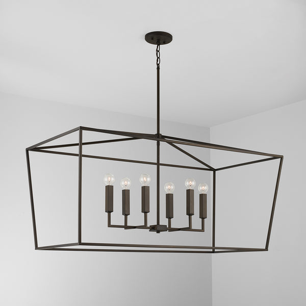 Morgan 42" Six Light Island Pendant, Oil Rubbed Bronze
