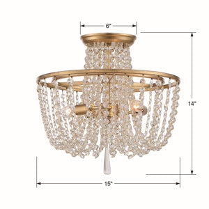 Arcina 15'' Three Light Semi Flush Mount, Antique Gold - Alternate Product Image 3.jpg