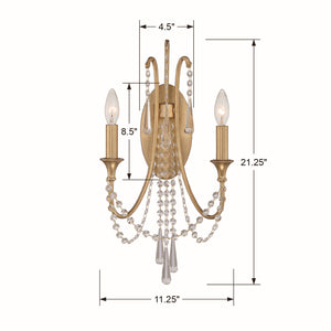 Arcina 11.25'' Two Light Wall Sconce, Antique Gold - Alternate Product Image 3.jpg