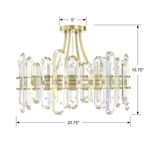 Boltera 20.75'' Four Light Semi Flush Mount, Aged Brass - Alternate Product Image 3.jpg