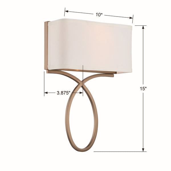 Alyssa 10" Two Light Wall Sconce, Vibrant Gold