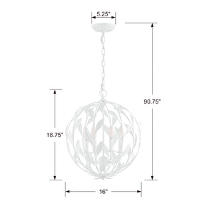 Laurel 16'' Four Light Mini Chandelier, Matte White - Alternate Product Image 1.jpg