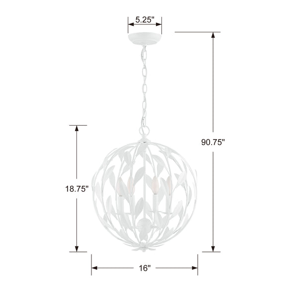 Laurel 16'' Four Light Mini Chandelier, Matte White - Alternate Product Image 1.jpg